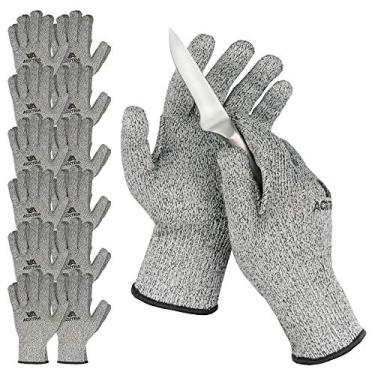 Imagem de ACKTRA WG010 Nível 5 Luvas de trabalho de segurança resistentes ao corte 12 pares, EN 388, Tipo de EPI. Luva protetora contra riscos mecânicos, para homens e mulheres, lavável na máquina (médio)