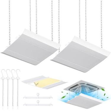 Imagem de Shimeyao 2 peças defletor de ventilação CA 11,8 x 11,20 cm ar-condicionado pára-brisa janela ajustável unidade ac anti soprador defletor de ventilação de teto acessório de ar condicionado para sala de