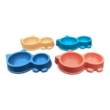 Imagem de Tigela Para Pet com 2 Divisórias Bebedouro e Comedouro 30X20X5cm - Bwx