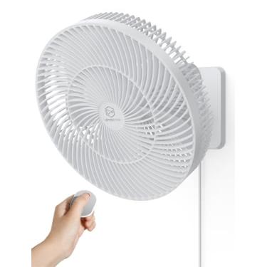 Imagem de Ventilador oscilante de parede de 30 cm com controle remoto e temporizador, ventilador compacto para quarto/trailer - 4 velocidades, rotação silenciosa de 90°, inclinação ajustável, cabo de 2,5 m para