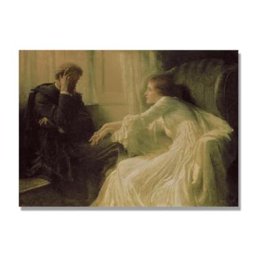 Imagem de Impressões em tela famosas, reprodução em tela, pintura emoldurada, imagem de arte de parede para decoração de casa, (A confissão). Somente tela de 60 x 84 cm - 23,6 x 33,1 pol