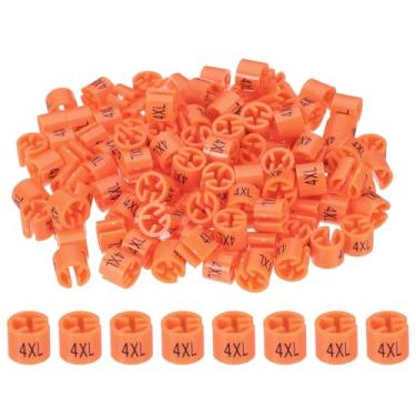 Imagem de PATIKIL 120 marcadores de cabide de roupas, etiquetas de tamanho 4GG servem para haste de 3 mm, clipes de cabide de tamanho de vestuário, etiqueta de codificação de cores para cabides de roupas, coral