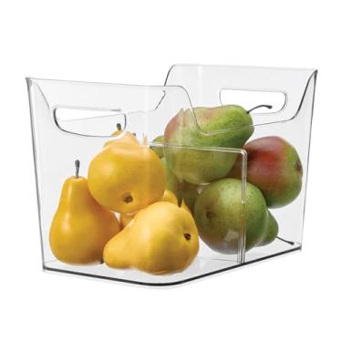 Imagem de Caixa organizadora de geladeira dividida iDesign com alças – Geladeira ou freezer – Transparente