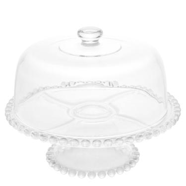 Imagem de Boleira com Pé e Cúpula Cristal Pearl Wolff 31x25cm Prato para Bolos Doces