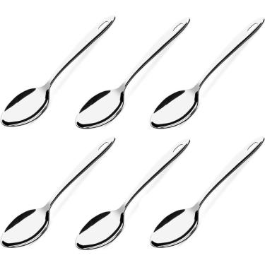 Imagem de Conjunto 6 Colheres para Servir Arroz Molhos 24,5cm Aço Inox