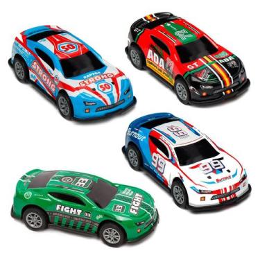 Imagem de Kit 4 Carrinhos Com Fricção Brinquedo Miniatura Para Crianças - Dk Toy