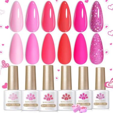 Imagem de Conjunto de esmaltes em gel Born Pretty Neon Pink 7 ml (6 cores)
