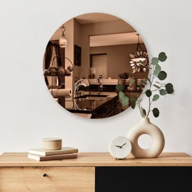 Imagem de Espelho Decorativo Redondo Bronze - Inove Papéis de Parede