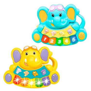 Imagem de Brinquedo para Bebê Baby Musical Elefante Guta Guti com Som e Luz - DM
