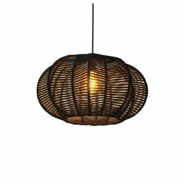 Imagem de Pendente Lustre Flor Pequena Corda Náutica - FibraDecor, Azul Marinho