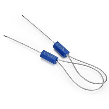 Imagem de Vedações de cabo de segurança de fio de aço descartáveis tiras resistentes selo numerado anti-adulteração etiquetas de embalagem medidor de eletricidade/água envio autobloqueio para reboque de