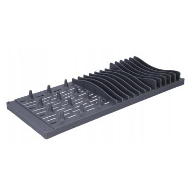 Imagem de Escorredor De Louças Dobrável 12 Pratos Com Tapete Mágico Cinza