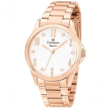 Imagem de Relógio Champion Feminino Branco Rosê Strass Cn26242z