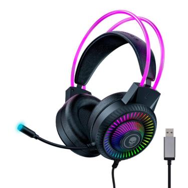 Imagem de Headset Gamer Bright Flame - com Microfone - 7.1 Canais - Conector USB - LED RGB - Preto - GHP010