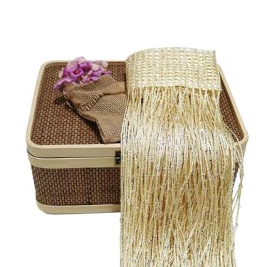 Imagem de homwowo Cortina de porta com miçangas, tela mosquiteira, maneira chique de afastar moscas, cortina de cordão decorativo com glitter, divisória de ambiente, B, 1X2M