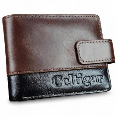 Imagem de Carteira Masculina De Couro Antifurto Proteção RFID RG CNH - Celtigar,