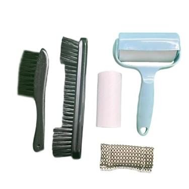 Imagem de Vaveren Conjunto de escovas para mesa de sinuca, remove pelos e poeira, cerdas macias práticas, limpeza profunda com cabo de madeira, Preto