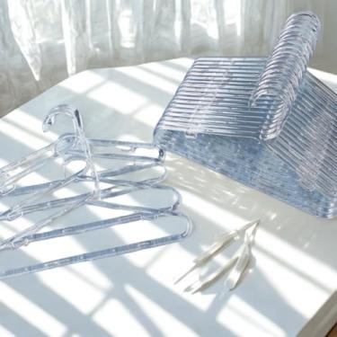 Imagem de Cabide Infantil de Acrílico Transparente Grosso, 30 x 15,5 CM, Kit 20 Unidades.