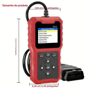 Imagem de Ferramenta De Diagnóstico Leitor De Códigos De Carro OBD2 Multilíngue 