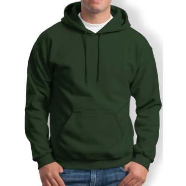 Imagem de Moletom Branco Blusa Liso Flanelado Grosso - Core Base, Verde