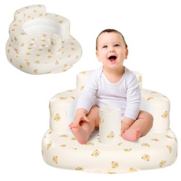 Imagem de Momsnug Assento de bebê inflável para bebês a partir de 3 meses, cadeira de bebê inflável, assentos de chão para sentar, bomba de ar embutida, cadeira de bebê, suporte de bebê, presentes de verão
