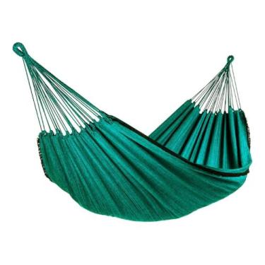 Imagem de Rede De Descanso Dormir Balanço Casal Jeans Reforçada Grande 3.8 m x 1.4 m Até 170Kg - Ideal Para Camping, Hotel, Praia, Acampamento, Jardim, Varando, Sítio, Chárcara, Apartamento, Viagem, Fazenda