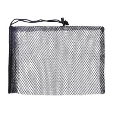 Imagem de Colaxi Bolsa de malha de nylon para bola de golfe com fecho de cordão, resistente e portátil, preta, para esportes de beisebol, academia e tênis, Segure 50 Bolas