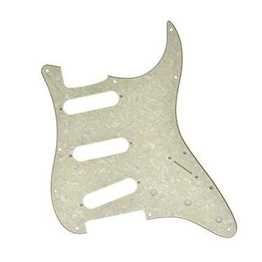 Imagem de Dopro Ponte de proteção de guitarra envelhecida com 11 furos, estilo Strat, invertida para Fender Jimi Hendrix Stratocaster