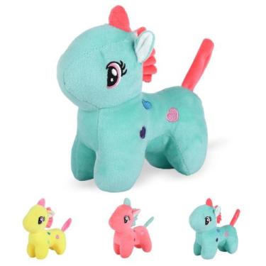 Imagem de Brinquedo de Pelúcia Unicórnio 17cm com Ventosa - Diversão Encantada -