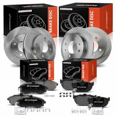 Imagem de A-Premium Kit De Rotores Freio A Disco Dianteiros Ventilados E Traseiros Sólidos + Pastilhas Cerâmica Compatíveis Com Modelos Hyundai Selecionados - Elantra 2002, 2003, 2004 2005, Conjunto 12 Peças