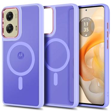 Imagem de YZB Capa projetada para Motorola Moto G Stylus 5G 2024, magnética compatível com MagSafe, traseira translúcida fosca resistente a arranhões, [proteção de nível militar] capa fina à prova de choque