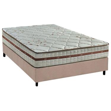 Imagem de Conjunto Box Casal: Colchão Molas D Angelis Anjos Ensacadas Classic + Base CRC Suede Clean (138x188)