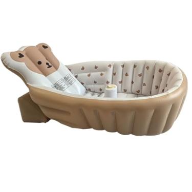 Imagem de Banheira Bebê, Banheira de Chuveiro Inflável para Crianças Pequenas, Suporte Ajustável e Dobrável para Praia, Piscina, Viagens e Acampamento