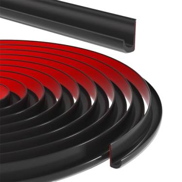 Imagem de The zowu Calha de chuva RV de 25 FT para carros, vans e trailers, molde de acabamento RV de 0,9 cm, molde de trilho de gotejamento flexível fácil de instalar para controlar o escoamento de água (7,6 m