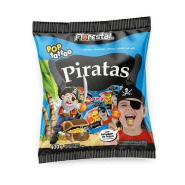 Imagem de Pirulito Duro Piratas Morango - 400g - Florestal