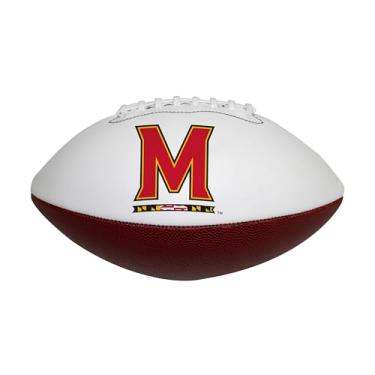 Imagem de Logo Brands NCAA Maryland Terrapins tamanho oficial autografado futebol americano - painel branco liso para assinaturas, exibição ou coleta de lembranças de fãs NCAA