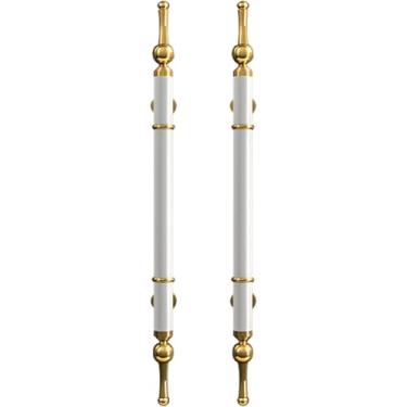 Imagem de Maçaneta De Porta De Vidro Em Forma De H Retrô, Maçaneta De Porta Deslizante Clássica Para Restaurante De Hotel, Portão De Entrada De Aço Inoxidável, Style2, 60cm (23 5/8") - 25cm