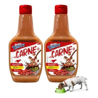 Imagem de 2un Molho Para Ração Cachorro Petiscos Cães Pet Sabor Carne - molhos p