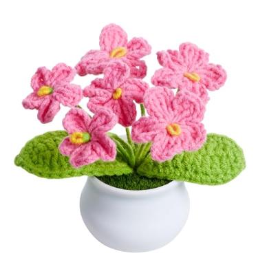 Imagem de NUKAYAI Flores de crochê, lindas flores feitas à mão, presentes para mulheres, professoras, aniversário, dia dos namorados, Natal, colegas de trabalho, decoração para painel de carro, casa, quarto