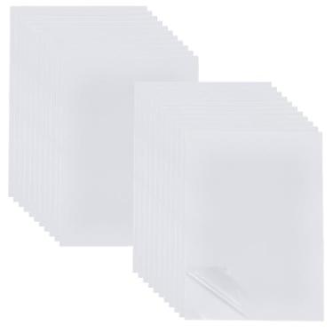 Imagem de BENECREAT 50 folhas de laminação autoadesivas, folhas de laminação autovedantes à prova d'água de 21 x 29 cm para agendamentos, certificados, obras de arte, fotos, textura de couro, tamanho A4