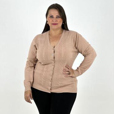 Imagem de Casaco Cidy Lady Cardigan Lã Curto Plus Size Feminino-Feminino