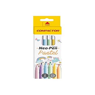 Imagem de Caneta Hidrocor Compactor 6 Cores Pastel Neo-Pen Gigante 26497