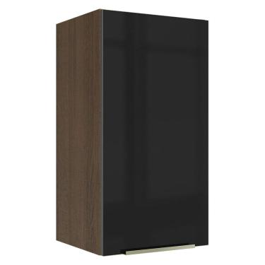 Imagem de Armário Aéreo Madesa Lux 35 cm 1 Porta - Rustic/Preto