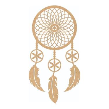 Imagem de Quadro Decorativo Mdf Cru Filtro Dos Sonhos 40X20Cm