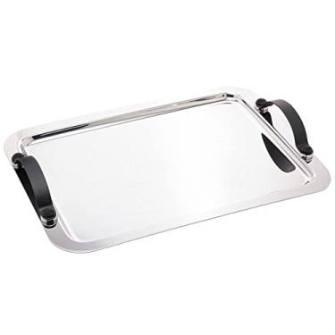 Imagem de Bandeja de Aço Inox com Alça Manhanttan Preto Fosco 40cm x 30cm x 5cm - Wolff