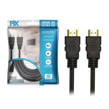 Imagem de Cabo HDMI PIX 2.0 4K HDR 19 Pinos 10M 28AWG Polybag 