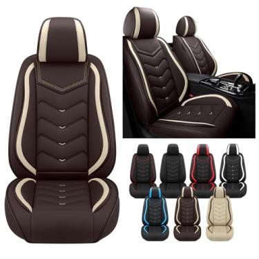 Imagem de Capas de assento de carro para Toyota RAV4 2000-2025, capa de assento de couro napa impermeável, capas de assento de carro antiderrapantes, compatíveis com airbag, conjuntos de capas de assento de