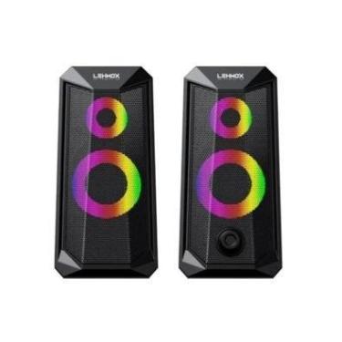 Imagem de Caixa Som Gamer Lehmox, LED, RGB, Stereo, USB/P2 - GT-S4