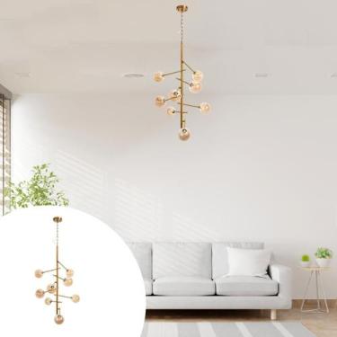 Imagem de Lustre Pendente grande para sala, Dourado