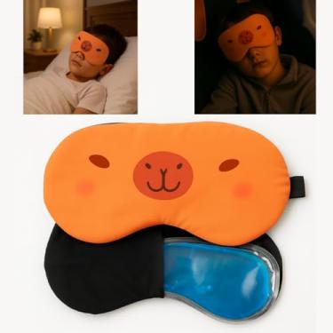 Imagem de Mascara De Dormir Tapa Olho Gel Termico Infantil Embutido Confortável Unissex Viagem Anti Olheiras Bloqueio de Luz Blackout Claridade Premium Repouso Tampão Protetor Divertido Motivacional (Salmão)